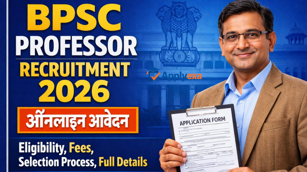 BPSC Professor Recruitment 2026: बिहार प्रोफेसर नई भर्ती 2026: Eligibility, Fees, Selection Process, Apply Online, Full Details