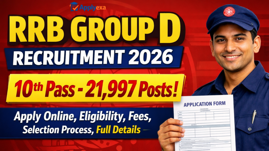 RRB Group D Recruitment 2026 (Apply Start)– रेलवे ग्रुप-डी भर्ती Full Notification, Eligibility, Vacancy, Apply Online Guide - Full Details