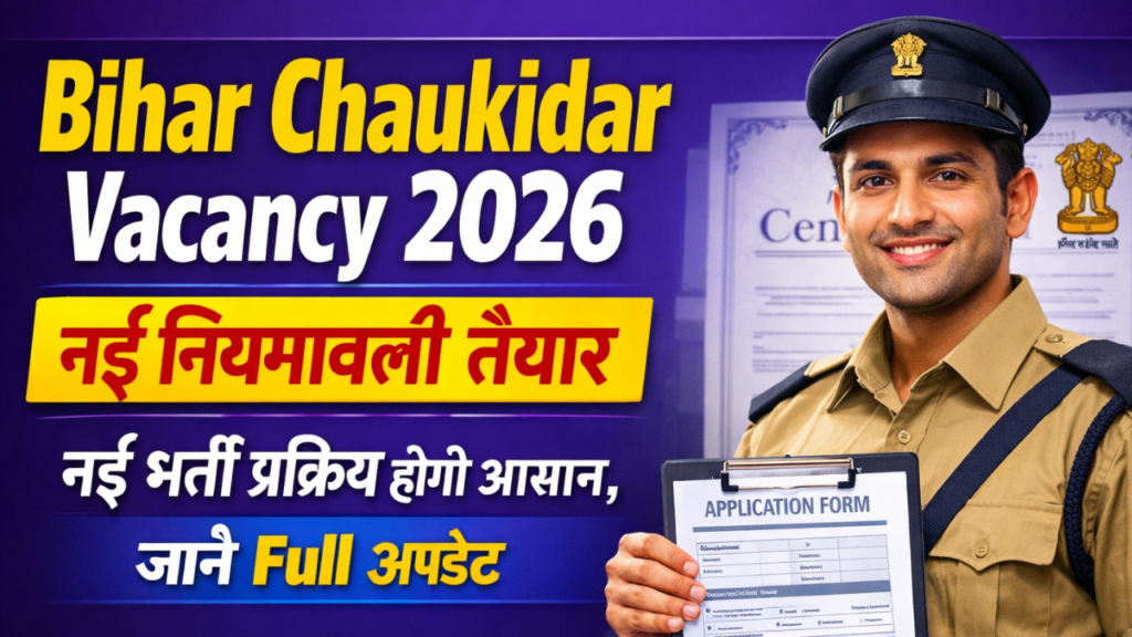Bihar Chaukidar Vacancy 2026: बिहार चौकीदार नियमावली 2026: नई नियमावली तैयार, नई भर्ती प्रक्रिया होगी आसान, जानें Full अपडेट