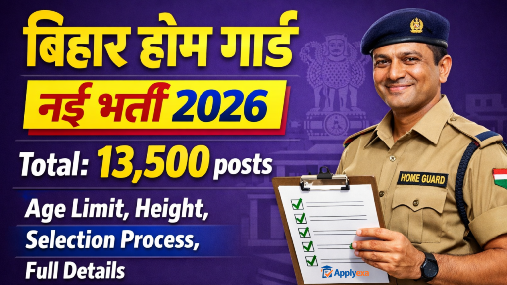 Bihar Home Guard Vacancy 2026: Apply Online for 13,500 posts, Age Limit, Height, Selection Process, Full Details