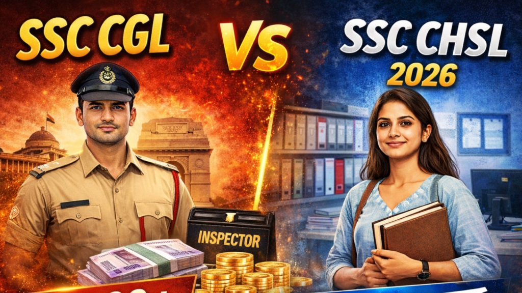 SSC CGL vs SSC CHSL 2026: Complete comparison of salary, eligibility, syllabus, difficulty and career growth
